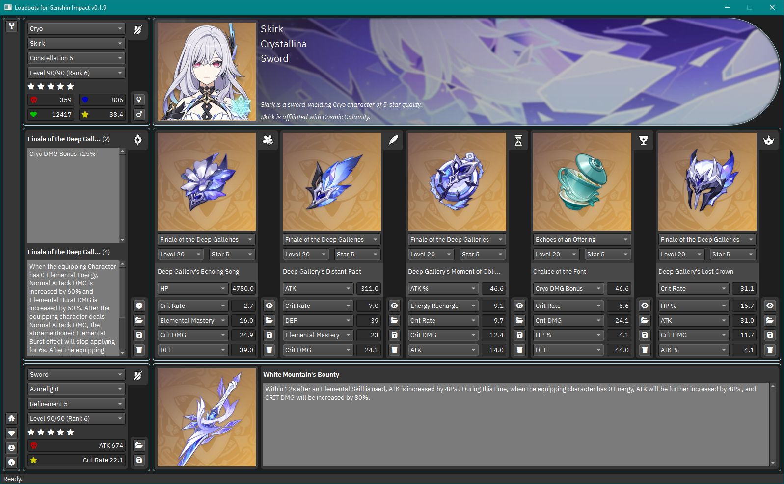 Loadouts For Genshin Impact v0.1.9 Released
