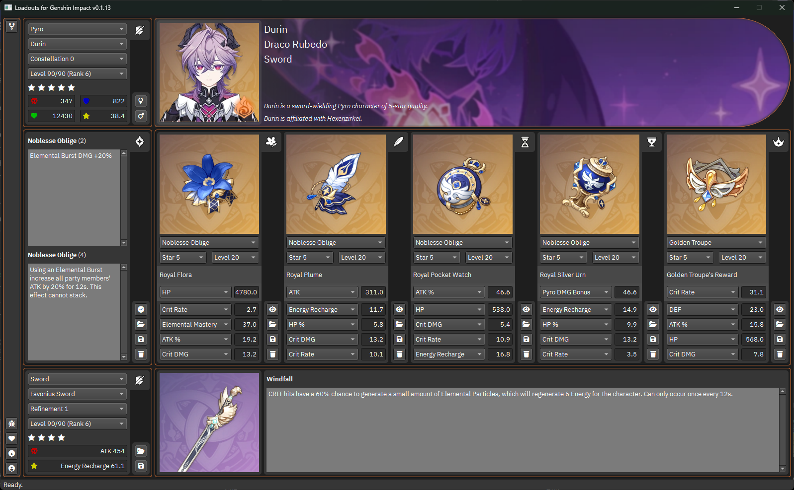 Loadouts For Genshin Impact v0.1.13 Released