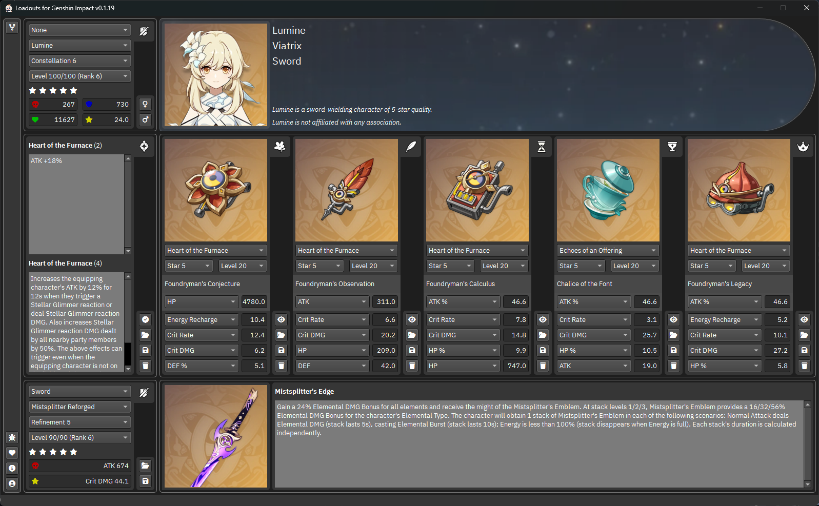 Loadouts For Genshin Impact v0.1.19 Released