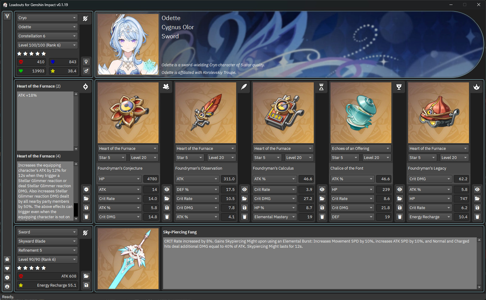Loadouts For Genshin Impact v0.1.19 Released